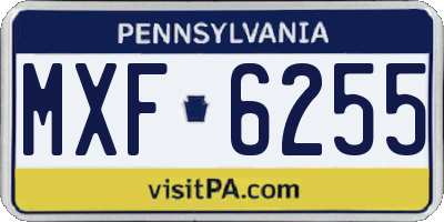 PA license plate MXF6255