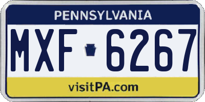PA license plate MXF6267