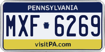 PA license plate MXF6269