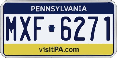 PA license plate MXF6271