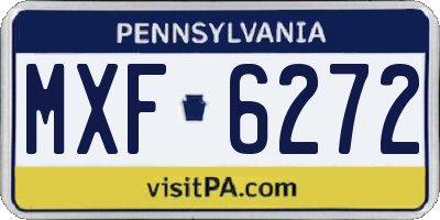 PA license plate MXF6272
