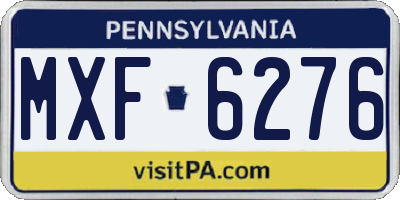 PA license plate MXF6276