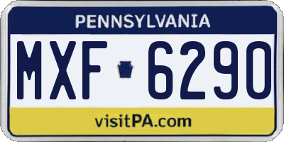 PA license plate MXF6290