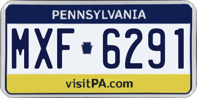 PA license plate MXF6291