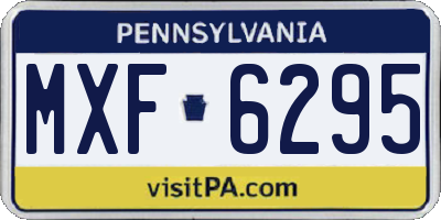 PA license plate MXF6295