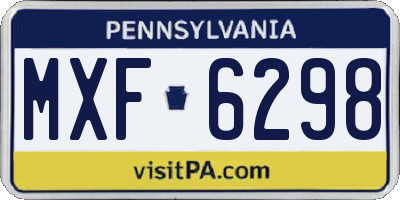 PA license plate MXF6298