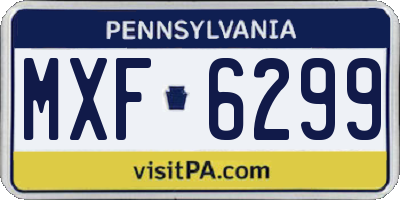PA license plate MXF6299