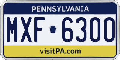 PA license plate MXF6300