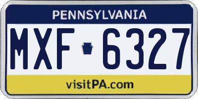 PA license plate MXF6327