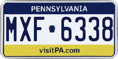 PA license plate MXF6338