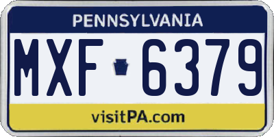 PA license plate MXF6379