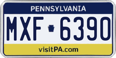 PA license plate MXF6390