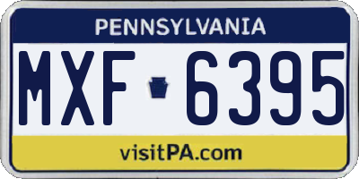 PA license plate MXF6395