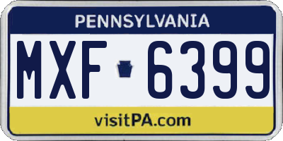 PA license plate MXF6399