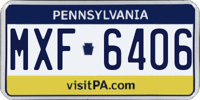 PA license plate MXF6406
