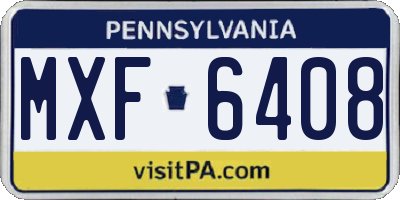 PA license plate MXF6408