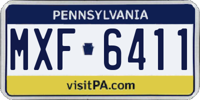 PA license plate MXF6411