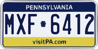 PA license plate MXF6412