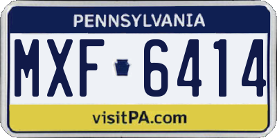 PA license plate MXF6414