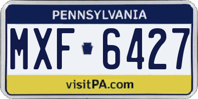 PA license plate MXF6427