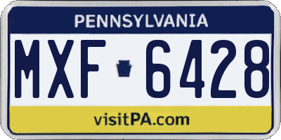 PA license plate MXF6428
