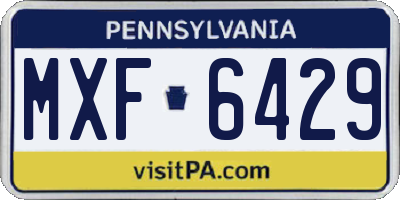 PA license plate MXF6429
