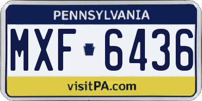 PA license plate MXF6436