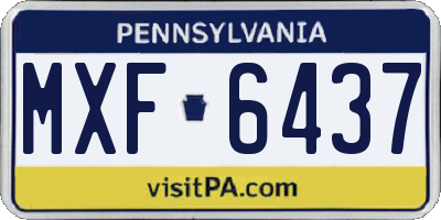 PA license plate MXF6437