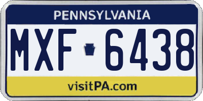 PA license plate MXF6438