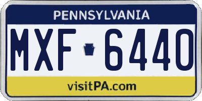 PA license plate MXF6440