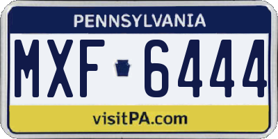 PA license plate MXF6444