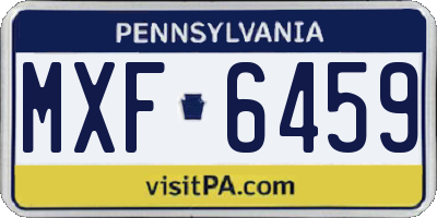 PA license plate MXF6459