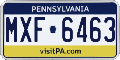 PA license plate MXF6463
