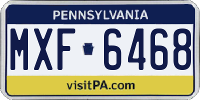 PA license plate MXF6468