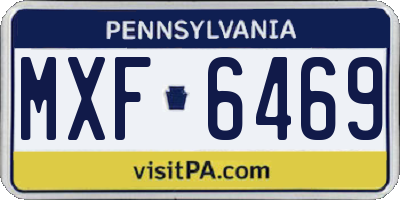 PA license plate MXF6469