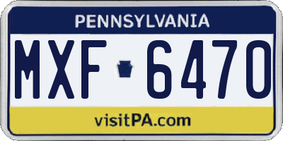PA license plate MXF6470