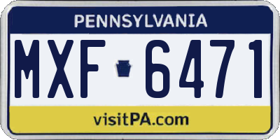 PA license plate MXF6471