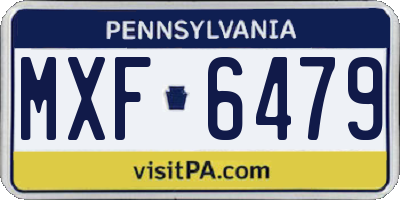 PA license plate MXF6479