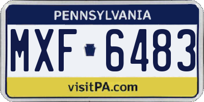 PA license plate MXF6483