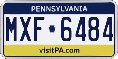 PA license plate MXF6484