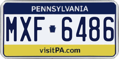 PA license plate MXF6486