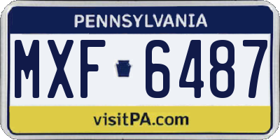 PA license plate MXF6487