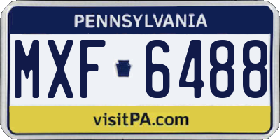 PA license plate MXF6488