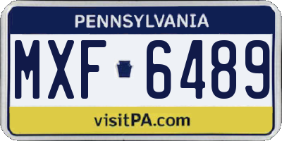 PA license plate MXF6489