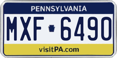 PA license plate MXF6490