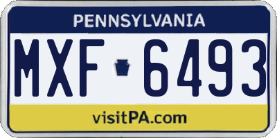 PA license plate MXF6493