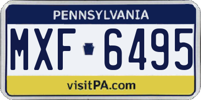 PA license plate MXF6495