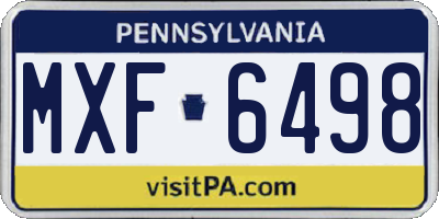 PA license plate MXF6498