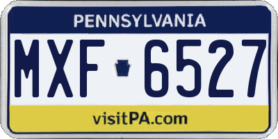 PA license plate MXF6527