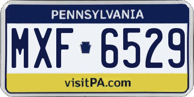 PA license plate MXF6529